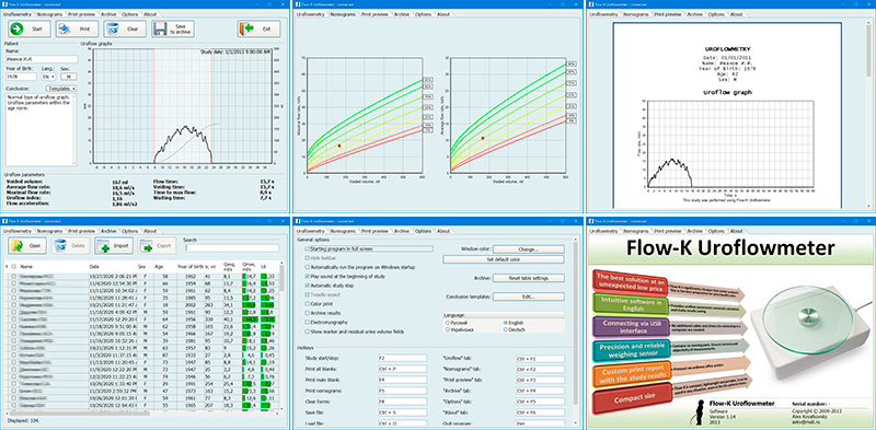 Flow-K uroflowmeter software